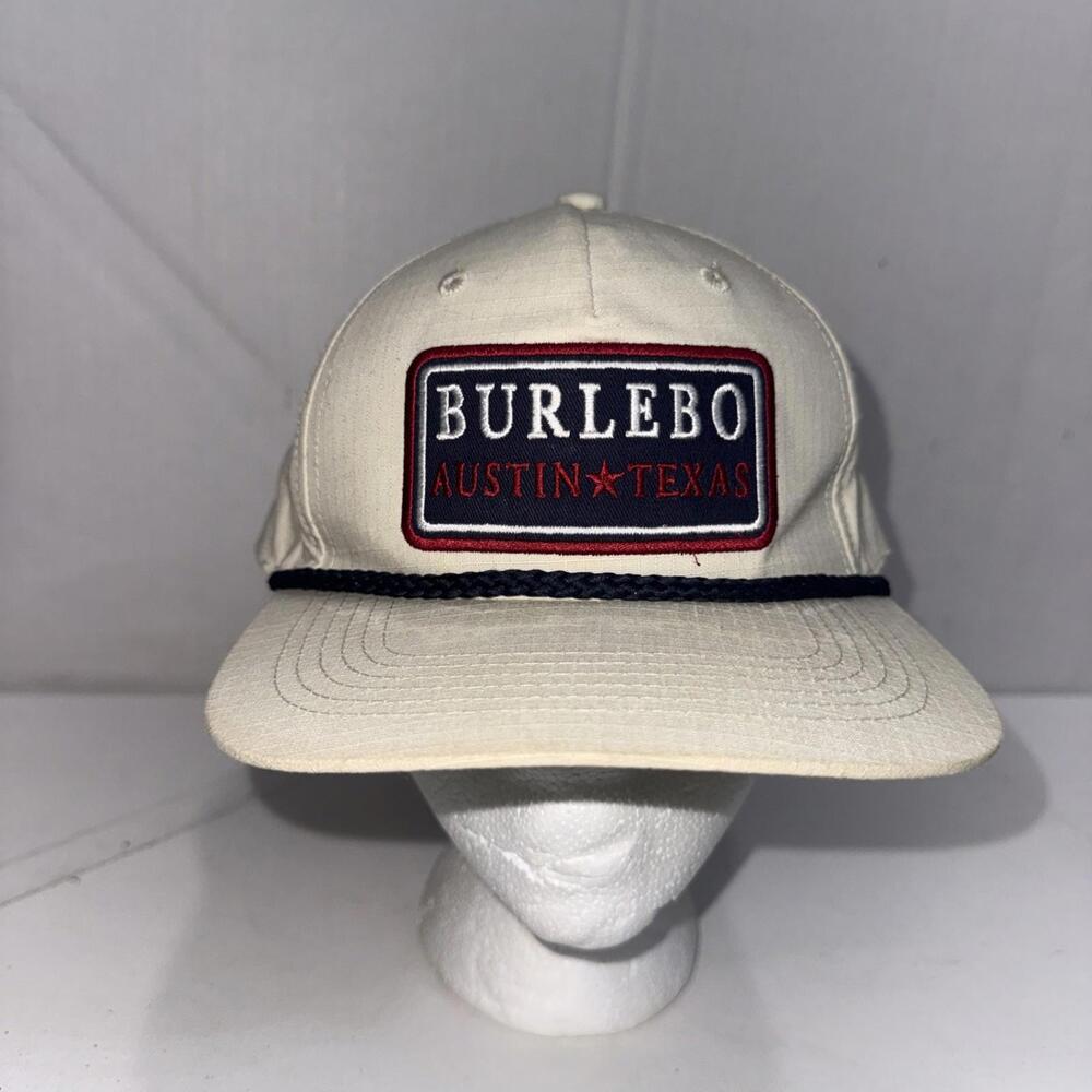 Burlebo Ivory Hat OSFA Austin Tx‎ Snap Back Gorpcore Preppy Boy Trucker Hat